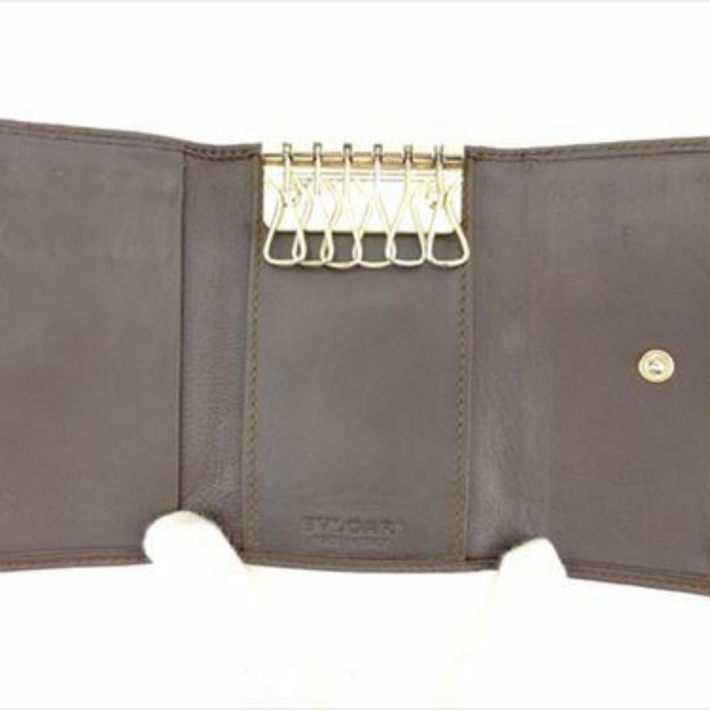 Bvlgari Key case Key holder Brown Canvas Leather Woman Authentic Used F1387 - Picture 5 of 8